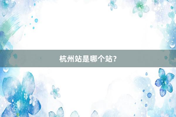 杭州站是哪个站？