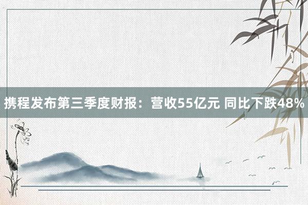 携程发布第三季度财报：营收55亿元 同比下跌48%